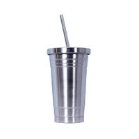 BG733  450ML/16OZ  Food grade 304 stainless steel straw coffee tumbler