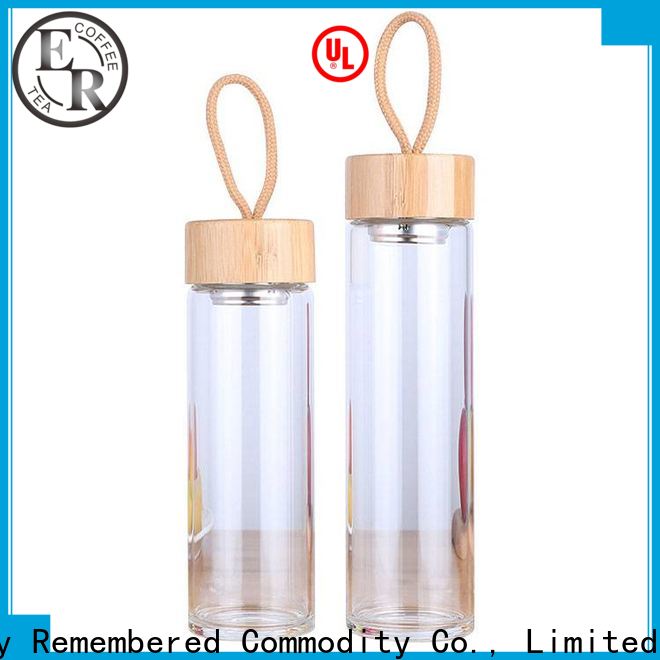 ER Bottle bamboo lid glass beverage bottles