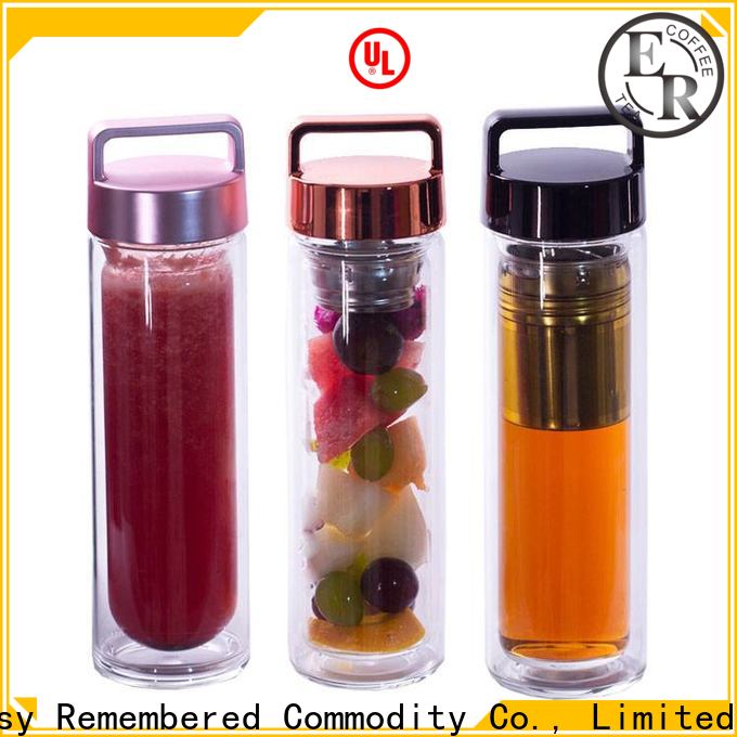 ER Bottle bamboo lid glass drinking bottle with filter reputable manufacturer on sale