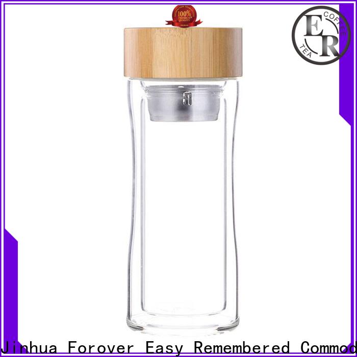 ER Bottle medical-grade double wall glass tea infuser from China for outdoor activities
