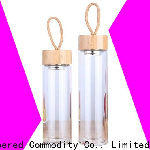ER Bottle bamboo lid glass sports drink bottle reputable manufacturer for home usage