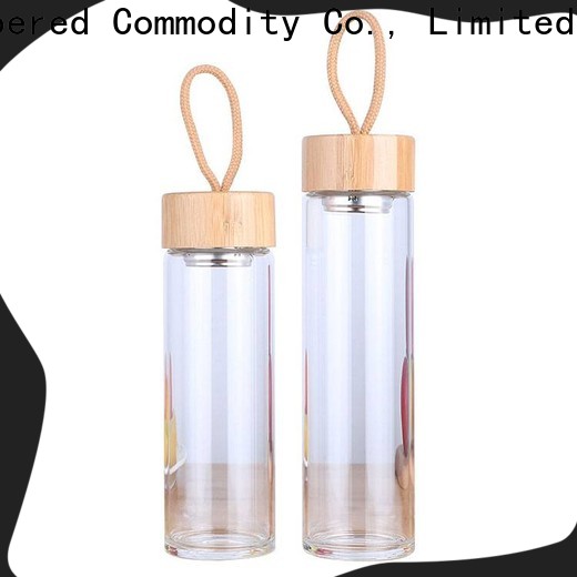 ER Bottle bamboo lid leak proof glass water bottle from China for office