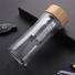 bamboo lid glass fruit infuser water bottle check now for sale