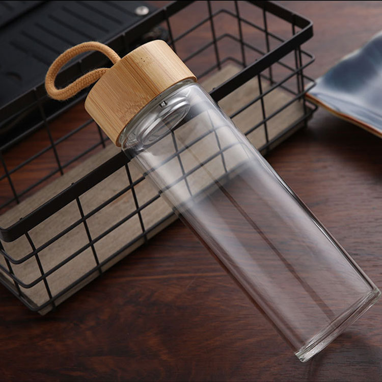 ER Bottle bamboo lid double wall glass bottle from China for outdoor activities-2