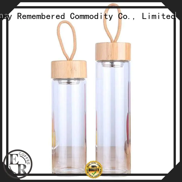 ER Bottle bamboo lid glass infuser water bottle reputable manufacturer for home usage