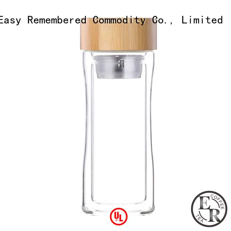 ER Bottle bamboo lid fruit infuser water bottle for outdoor activities